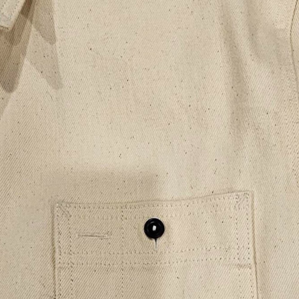 Gustin 12oz Cone Mills Heavweight natural/Ecru selvedge shirt XXL Slim Fit - Picture 7 of 10
